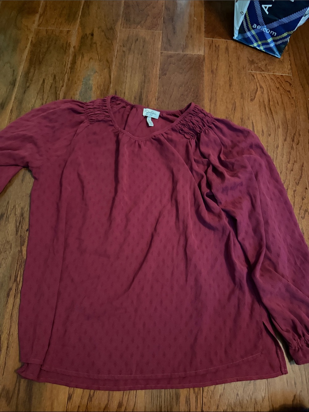 Jessica Simpson Burgundy Long Sleeve Blouse